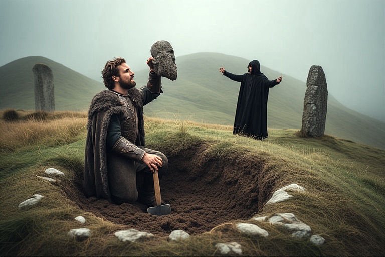 Arthur Exhumes The Head of Bran