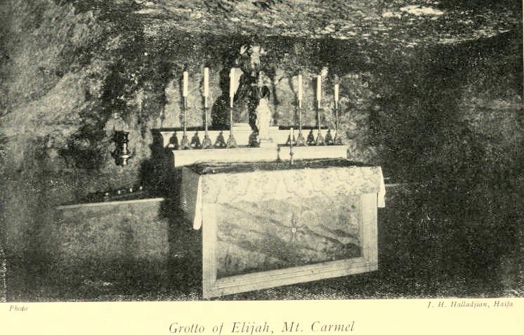 The altar inside the grotto of Elijah