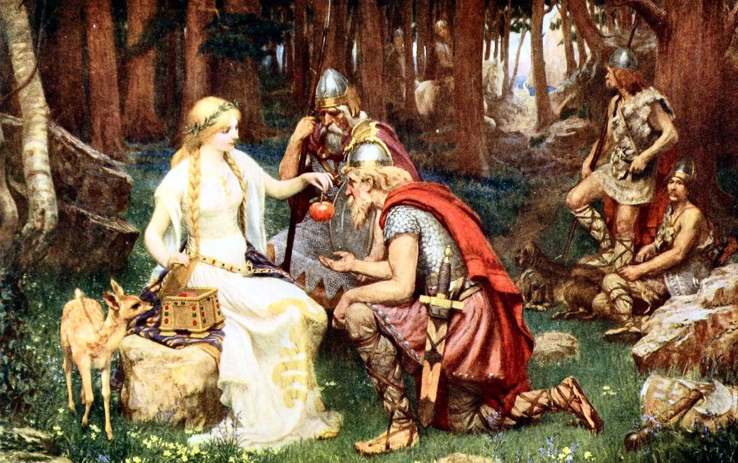 Goddess offering an apple