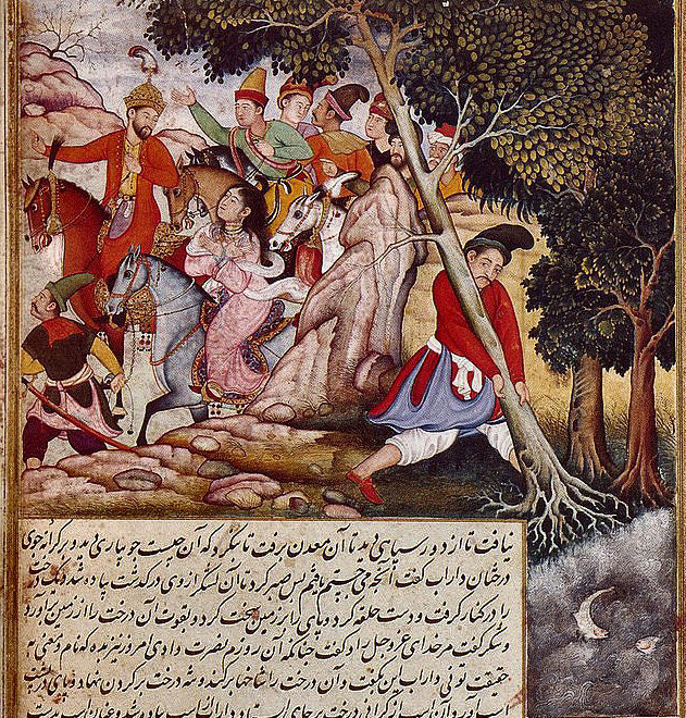 Darab uproots a tree