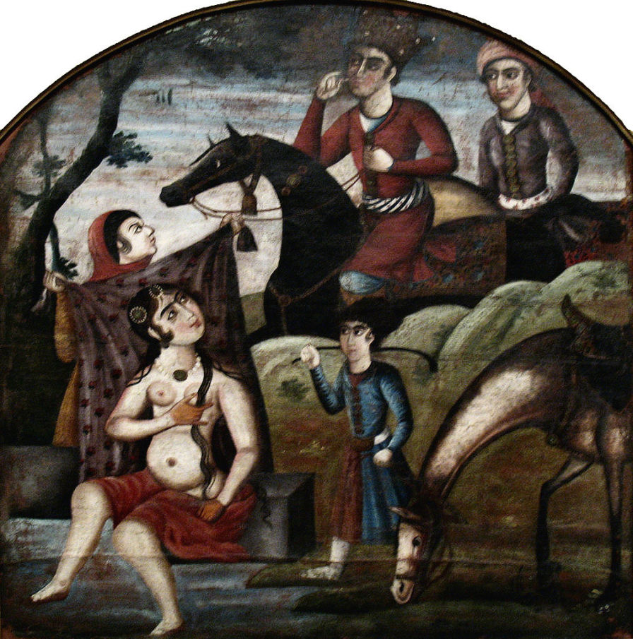 Khosrow discovers Shirin bathing
