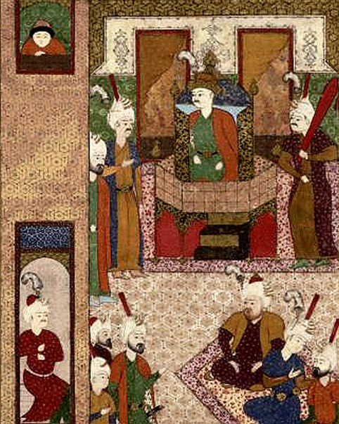 Zahhak enthroned