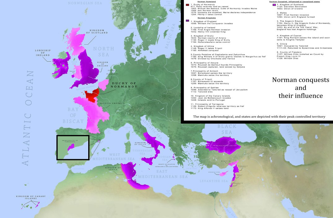 Map of Norman Conquests