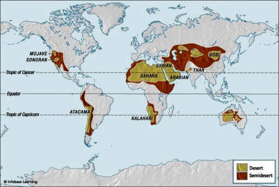 World Deserts Map